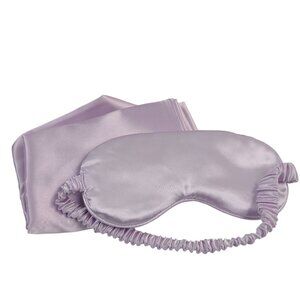 Khloé Kardashian Sleep Set Pillowcase & Eye Mask Lavender 100% Silky Polyester